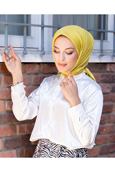 Golden Rose Shiny Rayon Plain Scarf