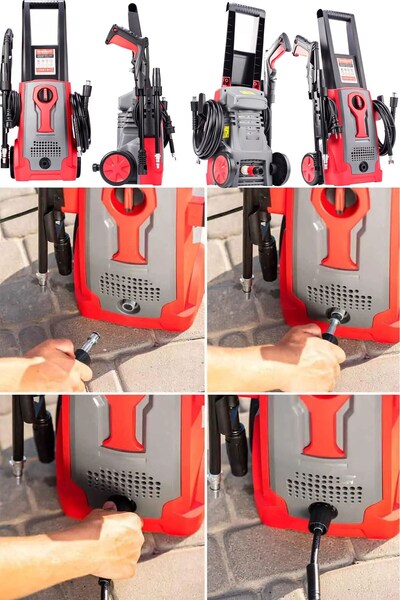 DEKO TURKEY Yüksek Basınçlı 150Bar 3000W Çok Fonksiyonlu Bahçe ve Oto Yıkama Makinesi  5Mt Hortum Köpük Tabanca