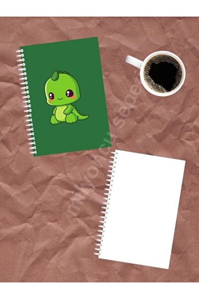 Milyoncu Sepeti دفتر ملاحظات غير مبطن حلزوني - تصميم ديناصور - حجم A5 100 صفحة