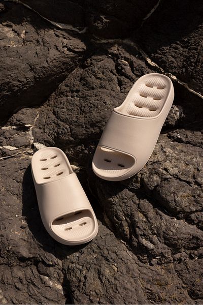ANGELİNA JONES Danilo Unisex Beige Beach-Daily Use Ungu Water Drain Perforated Eva Base