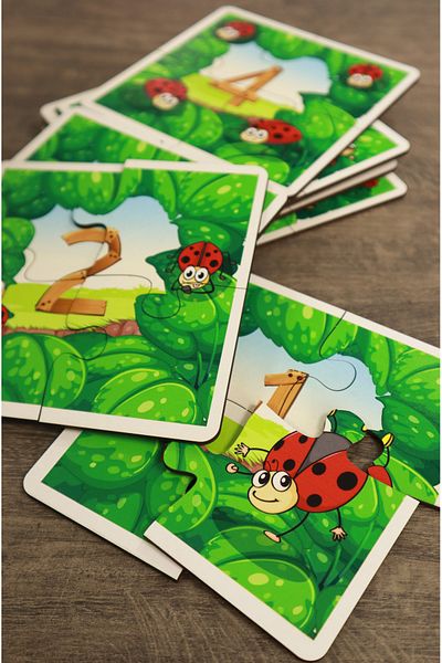 kutuTR Wooden Colored Children's Puzzle Set - Learning, Puzzle, Size 13x13, 4 Pieces, 10 Pieces