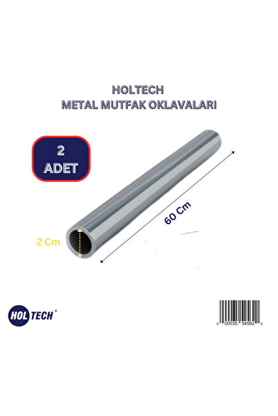 HOLTECH 2 Adet Kalın Metal Mutfak Oklavası Börek Hamur Açma Oklavası Silindir Oklava