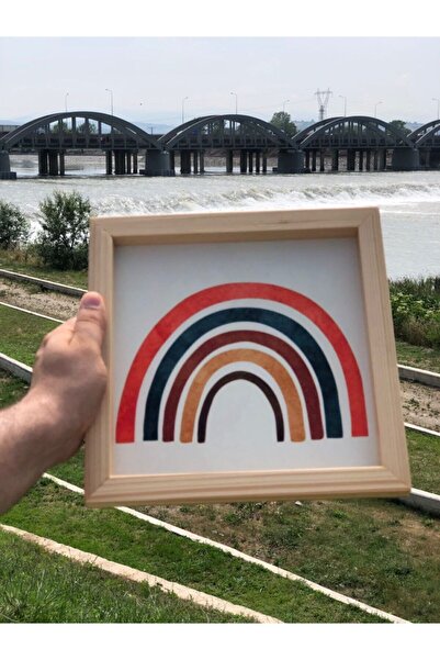 bihayaldekor Bohemian Set of 5 with Wooden Frame