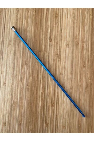 Kartopu Tunus Işi Renkli Metal Kısa Gagalı Örgü Şiş. 25cm. Mavi.