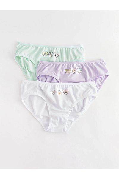 LC Waikiki LCW Kids Printed Cotton Girls' Panties 3-Piece