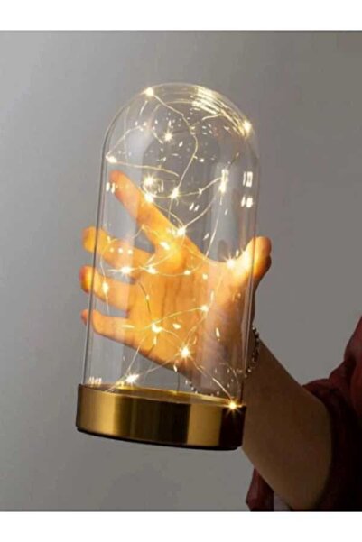 KULVARAVM 3mt Peri Ledli dekoratif ters fanus mika gold renk hediyelik ürünler