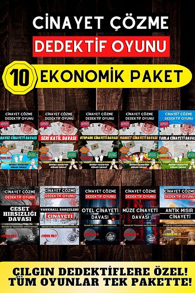 GameBulance 10 Pack Murder Solving - Economic Package Detective Game - Unsolved Cases - Killer Kim Game