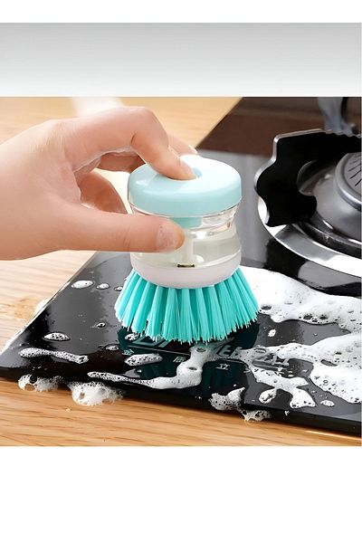 ulu Practical Dish Brush with Detergent Tank - Kitchen and Bathroom Washable, 1 Piece