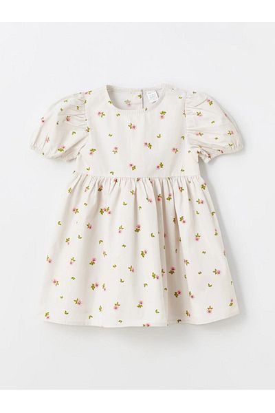 LC Waikiki LCW ECO Crew Neck Short Sleeve Printed Baby Girl Dress
