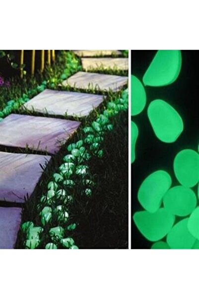 Genel Markalar 50 Li Fosforlu Çakıl Taşları Karanlıkta Işık Veren Dekoratif P...