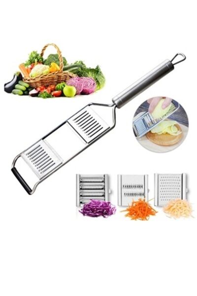 RELATOS 3 Farklı Başlıklı Saplı Kaymaz Rende Jülyen Kesici Patates Lahana Havuç Rendesi