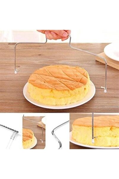 RELATOS Çift Telli Pratik Pasta Kek Dilimleme Bölme Teli Kesme Aparatı Pasta ...