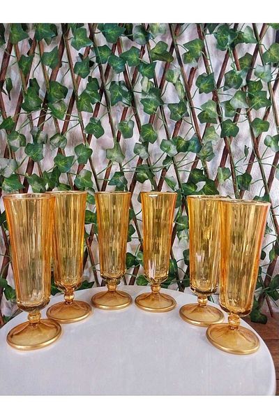 AYZ HOME Colorful Coffee Side Flute Glass Set, Coffee Side Water Glass Set of 6