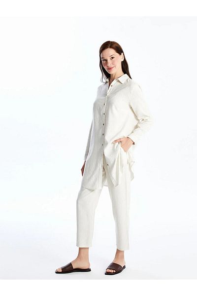 LC Waikiki LCW Grace - Women's Linen Blended Elastic Waist Pants