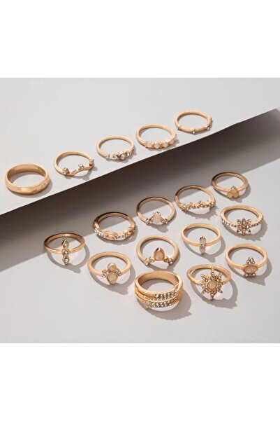Girift Vintage Alaçatı Stili 17 Adet Eklem Ve Yüzük Seti