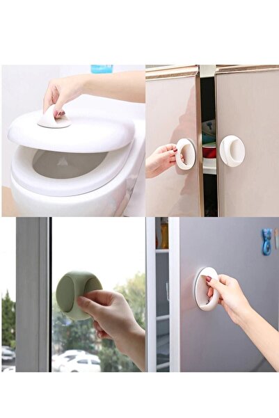RELATOS 2 Adet Mobilya Hırdavat Kulp Sap Sürgü Pencere Kapı Dolap Kapağı Tutucu Tutacağı Yapışkanlı Tutacak