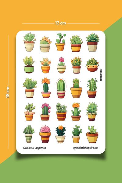 One Little Happiness Set de autocolante tematice cactus |   Autocolant Bullet...
