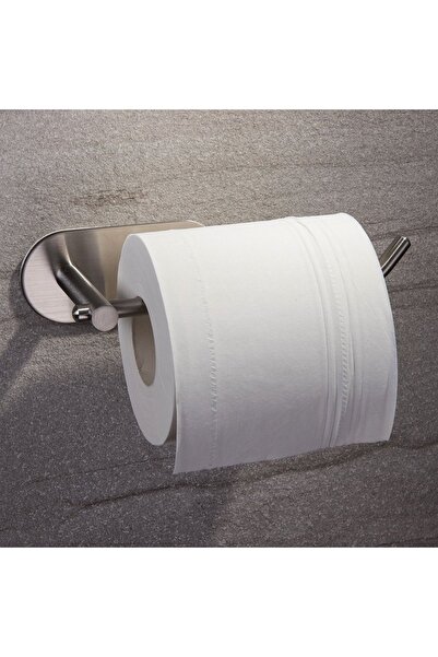 DELTAHOME Paslanmaz Çelik Yapışkanlı Tuvalet Kağıtlığı - Kolay Montaj - Vida Yok! - Model: Hamburg Inox