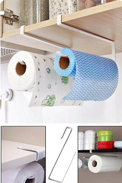 RELATOS Mutfak Raf Altına Asılan Kağıt Havlu Ve Fincan Askısı Metal Askılık