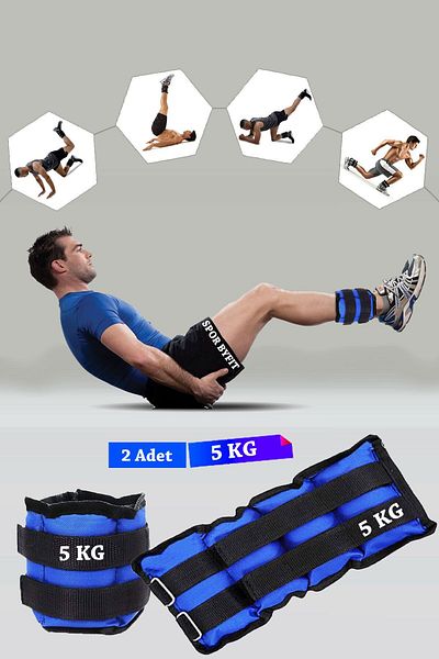 Spor Byfit 5 Kg Blue Deluxe Comfort Hand and Foot Weight