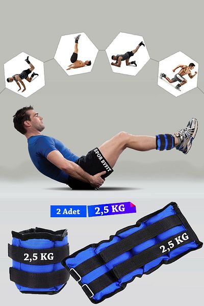 Spor Byfit 2.5 Kg Blue Deluxe Comfort Hand and Foot Weight