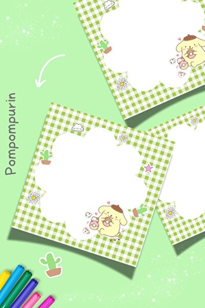 pnkycrco 10x10 Sanrio | Pompompurin Not Kağıdı Bloknot Notepad Memopad