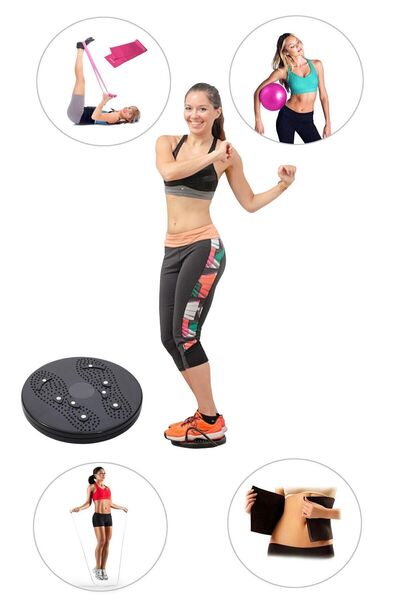 Spor Byfit أداة تنحيف الخصر + كرة التوازن + حزام البيلاتس + حبل القفز + الحزا...