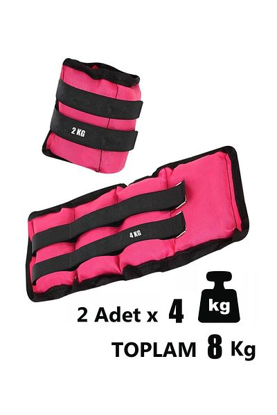 Spor Byfit 4 Kg x 2 Pieces Pink Hand or Ankle Weights + Free Jump Rope