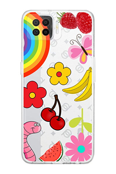 PrintiFy Oppo A73 ile Uyumlu Water Color 5  Kamera Korumalı Şeffaf  Kılıf