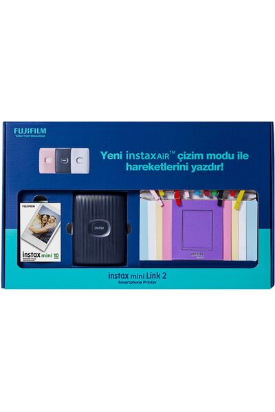 Fujifilm Instax Mini Link 2 Bundle Box Fotoğraf Yazıcısı Lacivert