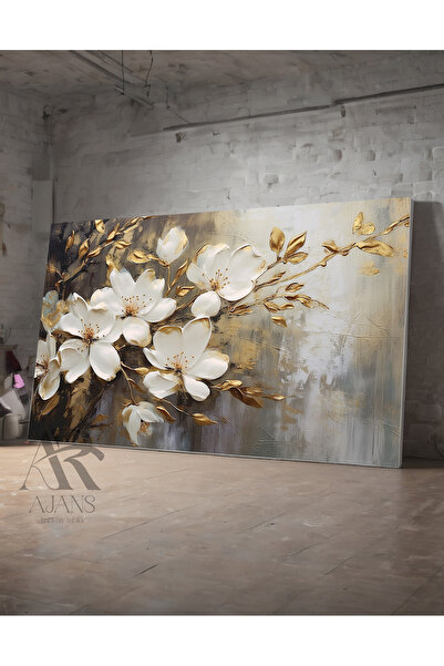 AR AJANS KANVAS TABLO Dalında Açmış MANOLYA Dekoratif Kanvas TABLO