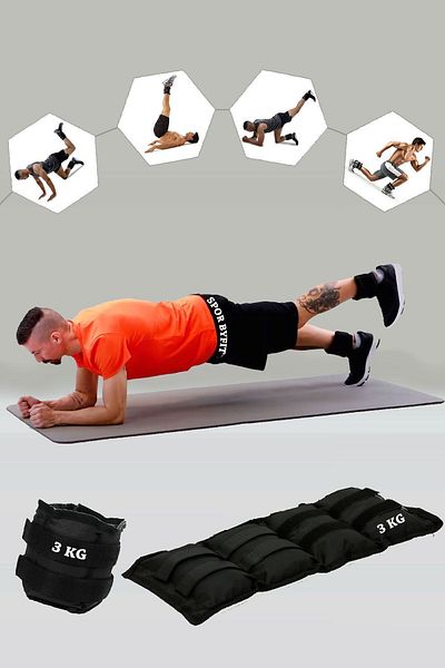 Spor Byfit 3 Kg Black Deluxe Comfort Hand and Foot Weight