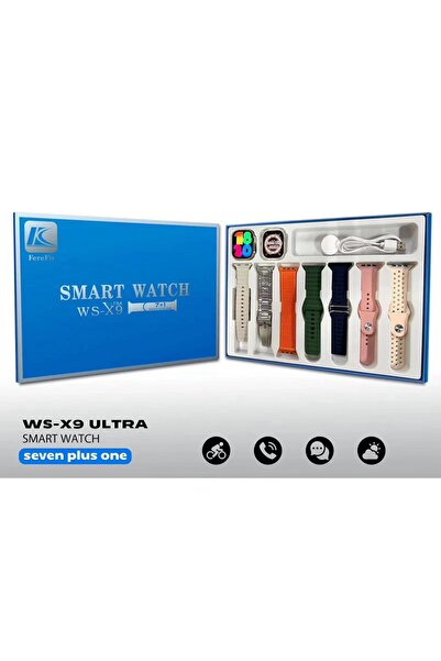 FORA Akıllı Saat Ws-x9 Ultra 7 Kordonlu Kasa Koruyucu Hediyeli Bluetooth Aram...