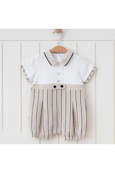 Mymio Linen Fabric Baby Boy Jumpsuit (3-6-9-12 M)