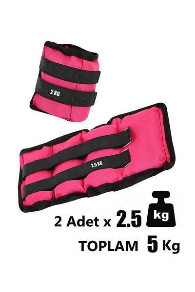 Spor Byfit 2.5 Kg X 2 Pink Hand or Ankle Weights + Free Jump Rope