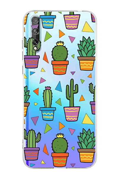 PrintiFy Huawei P Smart S ile Uyumlu Water Color 4  Kamera Korumalı Şeffaf  Kılıf