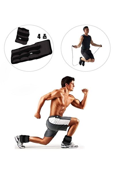 Spor Byfit 4 Kg X 2 Black Hand or Ankle Weights + Jump Rope Gift