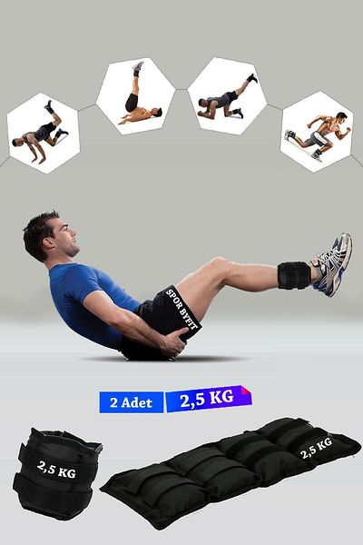 Spor Byfit 2.5 Kg Black Deluxe Comfort Hand and Foot Weight