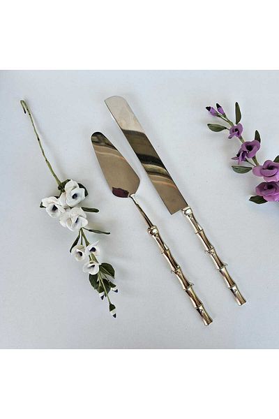 MaviDamla Bamboo Model Silver 5 Piece Service Set