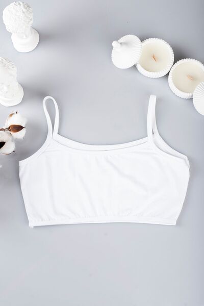PİNUPTEX Women's White Thin Strap Sports Bra