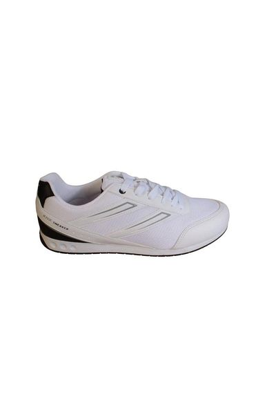 Kinetix Men's White Sneakers - KINETIX, Mesh and Laces, Flat Sole