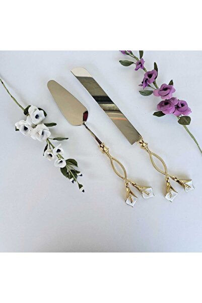 MaviDamla Gold Model Gala Enamel 5 Piece Service Set