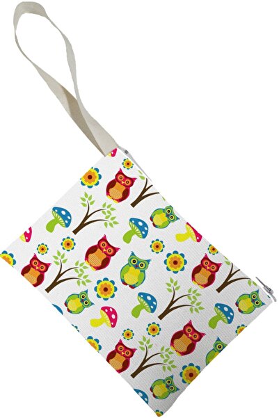 Beam Dijital Unisex Baykuş Desenli Portföy Clutch Çanta