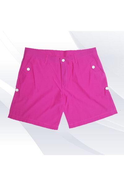gotmotto Kadın Fuşya Büyük Beden Pamuklu Şort