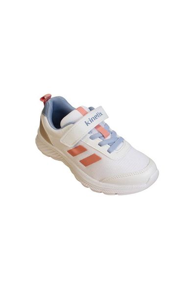 Kinetix KINETIX Girls - White and Purple Double Striped Velcro Sneakers
