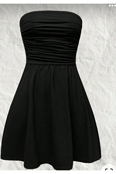 Nsb Tasarım Kloş etek straplez mini elbise