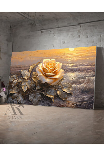 AR AJANS KANVAS TABLO Trandafir decorativ printre valuri PICTURA Canvas