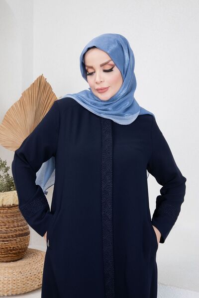 Tuğralı Ferace special brodat bleumarin