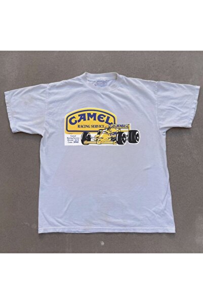 MAYDAY CULTURE تي شيرت أبيض جملي عتيق للجنسين - مطبوع عليه Dtf