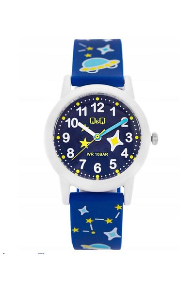 Q&Q V23A-017VY Navy Blue Children's Wristwatch with Silicone Cord - Numbers